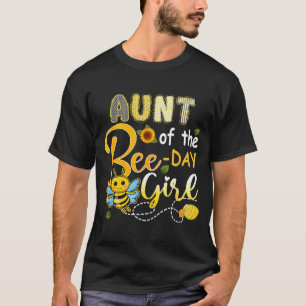 Aunt Of The Bee-Day Girl Funny Bee Birthday Party T-Shirt