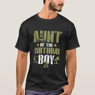 Aunt of The Birthday Boy  Army Camouflage Aunt 1st T-Shirt