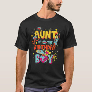 Aunt of the Birthday Boy Astronaut Boy Space Bday  T-Shirt
