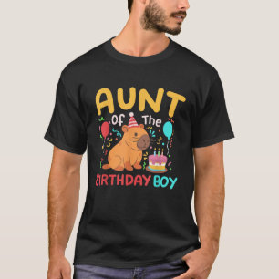 Aunt Of The Birthday Boy Capybara Kids Bday Family T-Shirt