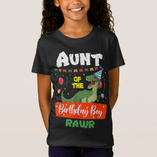 Aunt Of The Birthday Boy Dinosaur Raptor Aunt T-Shirt