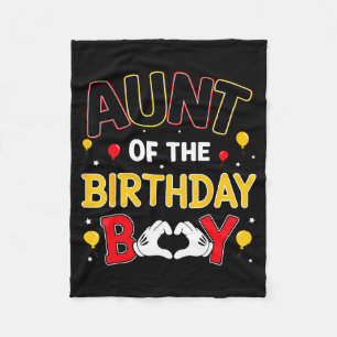 Aunt Of The Birthday Boy Matching Family Birthday Fleece Blanket