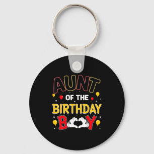 Aunt Of The Birthday Boy Matching Family Birthday Key Ring