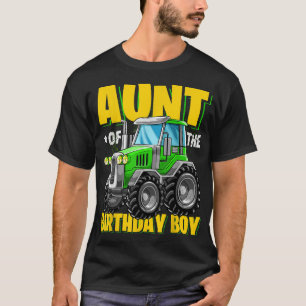 Aunt of the Birthday Boy Matching Family Tractor B T-Shirt