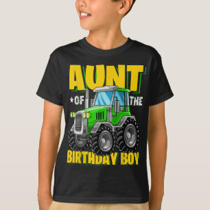Aunt of the Birthday Boy Matching Family Tractor B T-Shirt