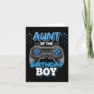 Aunt Of The Birthday Boy Matching Video Game Birth Card