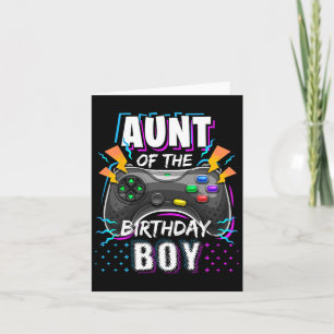 Aunt Of The Birthday Boy Matching Video Game Birth Card