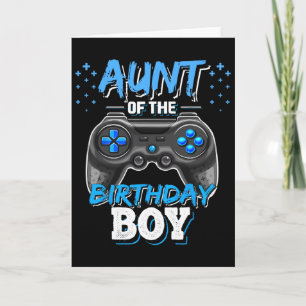 Aunt Of The Birthday Boy Matching Video Game Birth Card