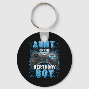 Aunt Of The Birthday Boy Matching Video Game Birth Key Ring