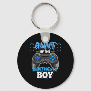 Aunt Of The Birthday Boy Matching Video Game Birth Key Ring