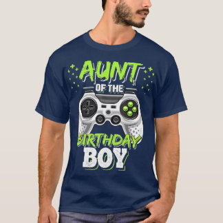 Aunt of the Birthday Boy Matching Video Game Birth T-Shirt