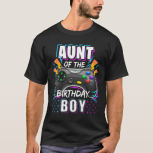 Aunt Of The Birthday Boy Matching Video Game Birth T-Shirt