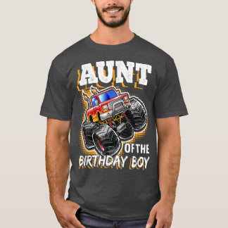 Aunt of the Birthday Boy Monster Truck Birthday Gi T-Shirt