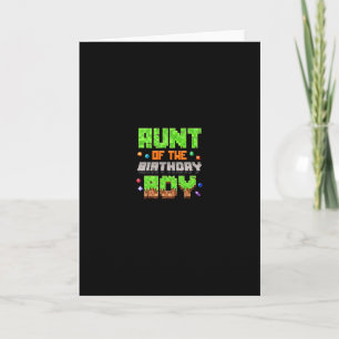 Aunt Of The Birthday Boy Pixel Gaming Video Game F Card