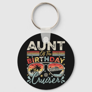 Aunt of the Birthday Cruiser Vacation Circle Key Ring