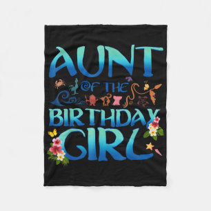 Aunt Of The Birthday Girl Matching Oceania Adventu Fleece Blanket