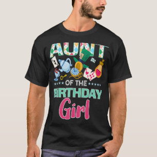 Aunt Of The Birthday Girl Onederland Pink Teal Mat T-Shirt