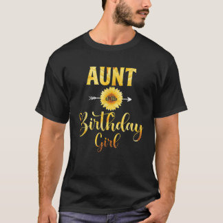 Aunt Of The Birthday Girl Sunflower Party Family M T-Shirt