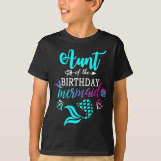 Aunt Of The Birthday Mermaid Matching Family  T-Shirt