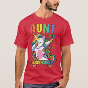 Aunt of the Birthday Princess Dabbing Unicorn Girl T-Shirt