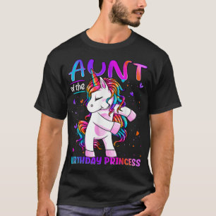 Aunt of the Birthday Princess Flossing Unicorn Aun T-Shirt