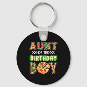 Aunt of the boy birthday boy pizza lover party key ring