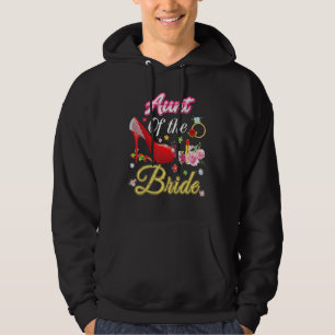 Aunt Of The Bride Happy Wedding Flower Pink Shoe M Hoodie