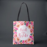 Aunt of the Bride Pink Watercolor Floral Wedding Tote Bag<br><div class="desc">Aunt of the Bride Pink Watercolor Floral Wedding Party Tote Bags</div>