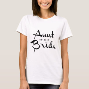 Aunt of the Bride Retro Black Script T-Shirt