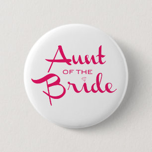 Aunt of the Bride Retro Script 6 Cm Round Badge