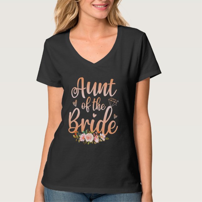 Aunt Of The Bride   Wedding Shower   Women T-Shirt (Front)