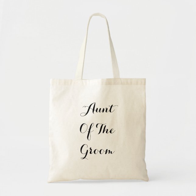 Aunt Of The Groom Stylish Cute Elegant Wedding Tote Bag (Front)