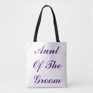 Aunt Of The Groom Stylish Purple Elegant Wedding Tote Bag
