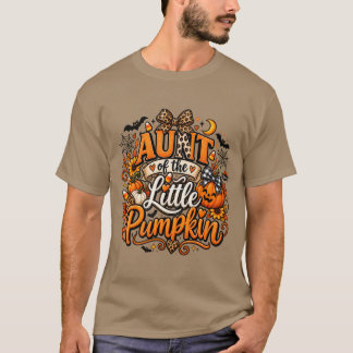 Aunt of the Little Pumpkin Cute Halloween Leopard  T-Shirt