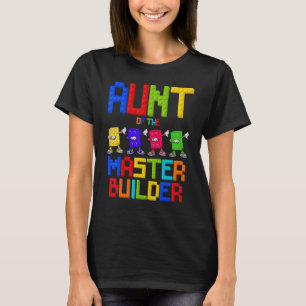 Aunt of the Master Builder Birthday Boy Girl Block T-Shirt