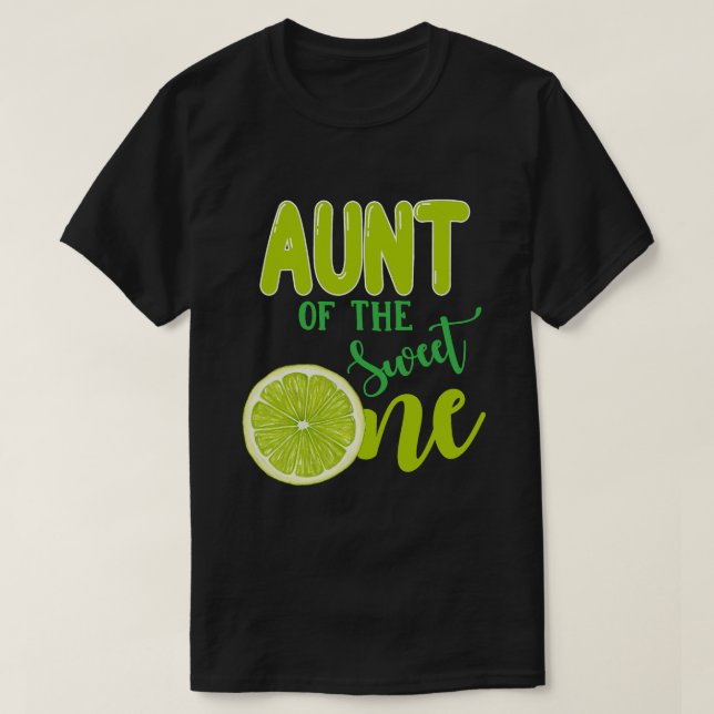 Aunt of the Sweet One 1st Birthday Lemon Girl Firs T-Shirt (Design Front)