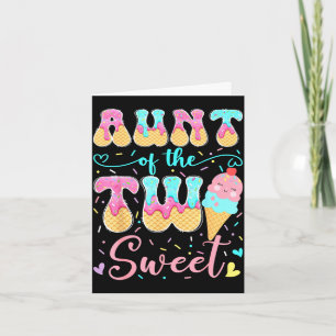 Aunt of the two sweet 2nd birthday girl ice cream card