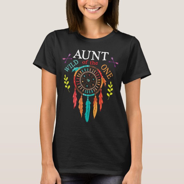 Aunt Of The Wild One Niece Nephew Happy Mother Day T-Shirt (Front)
