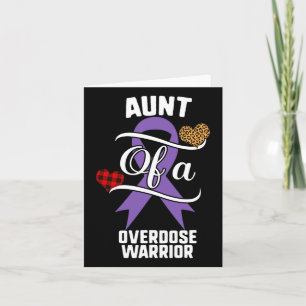 Aunt Overdose Awareness Leopard Buffalo Plaid Fami Card