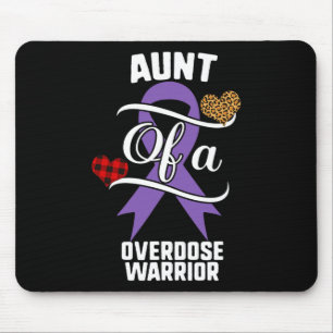 Aunt Overdose Awareness Leopard Buffalo Plaid Fami Mouse Pad