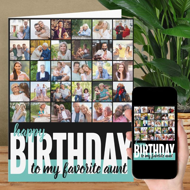 Aunt Photo Collage 31 Picture Happy Birthday Card (Creator Uploaded)