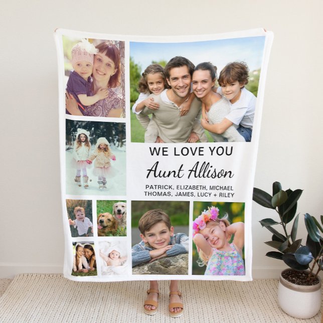 Aunt Photo Collage Fleece Blanket (Creator Uploaded)
