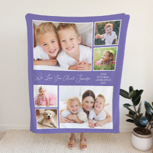 Aunt Photo Collage Purple Fleece Blanket