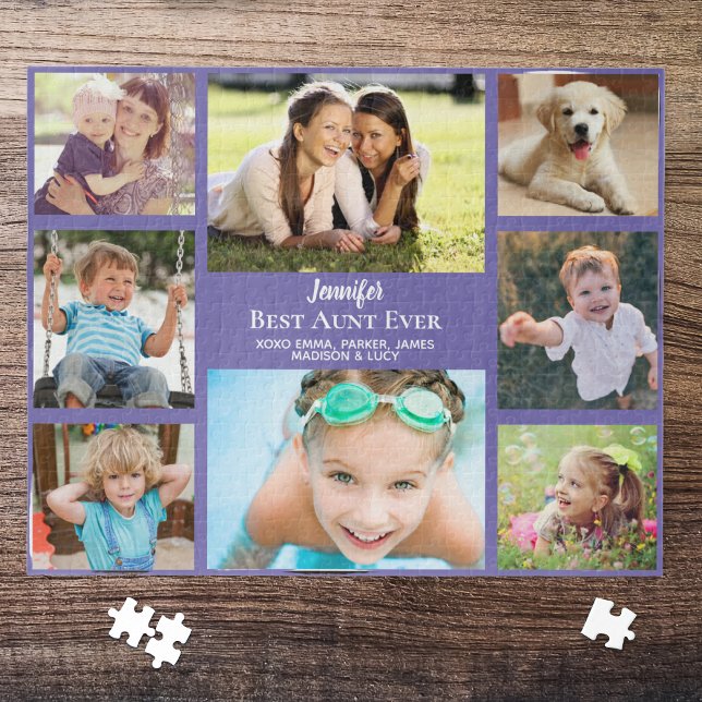 Aunt Photo Collage Purple Jigsaw Puzzle (Creator Uploaded)