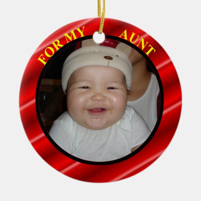 Aunt Photo Gift Tag & Ornament (Front)