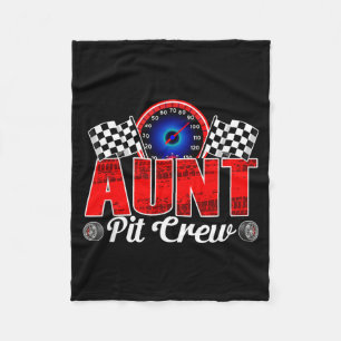 Aunt Pit Crew Racing Family Race Car Birthday Boy Fleece Blanket