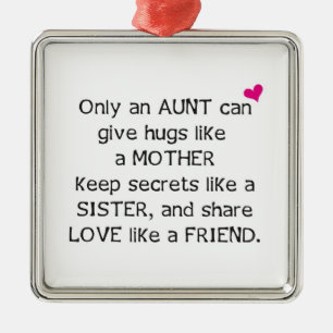 Aunt Quote Metal Tree Decoration