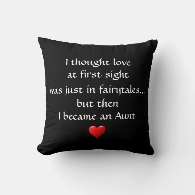 Aunt Quote Saying Elegant Black Throw Pillow (Front)