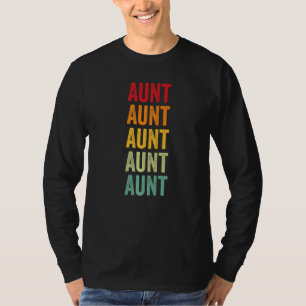 Aunt Rainbow Text Aunt Colourful T-Shirt