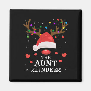 Aunt Reindeer Family Matching Christmas Auntie Aun Magnet